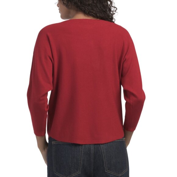 LIV Ravishing Red Bow Embellished Dolman Pull Over Sweater - Picture 2 of 2